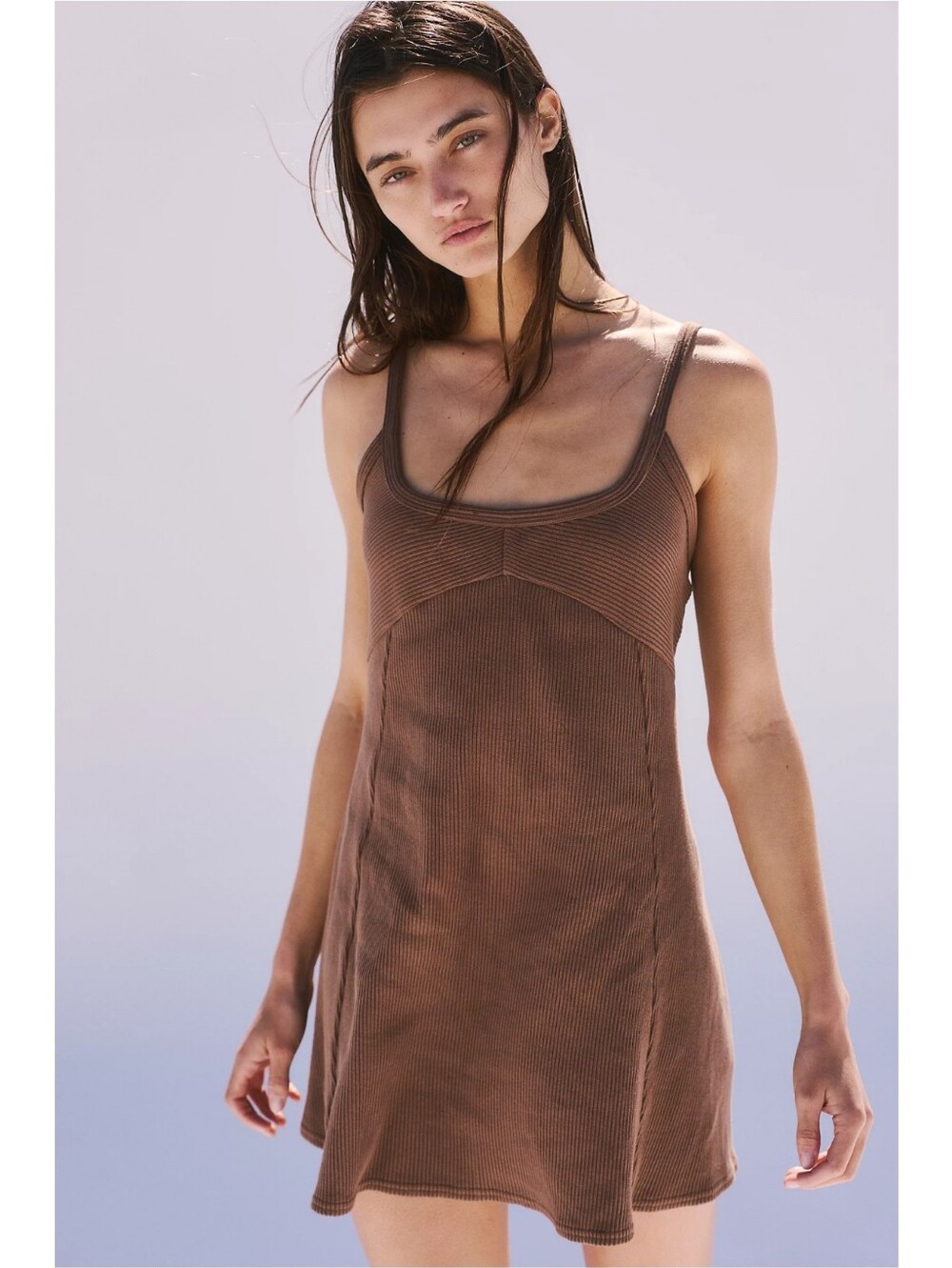 Free People Beach Plaza Mini Dress Otter Nwot - Picture 4 of 9
